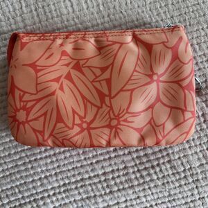 Sunny Hawaii Zipper Pouch Womens Orange Floral Small Organizer Wallet Wristlet‎